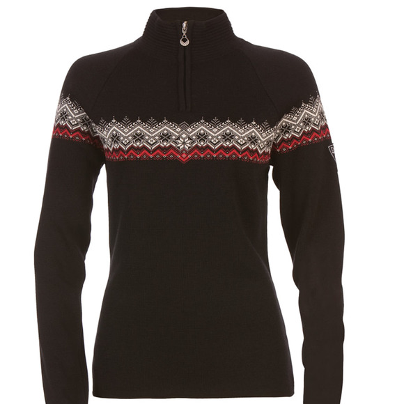 DALE OF NORWAY Women's Calgary Black 100% Merino Wool Knit Sweater Ski - Size S - Picture 1 of 8